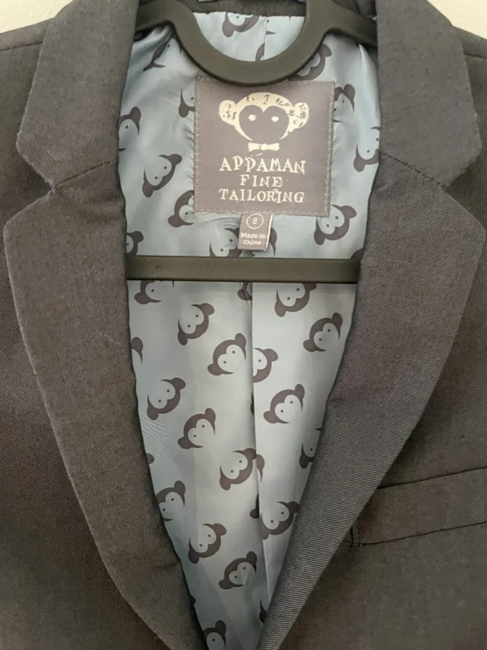 Appaman Fine Tailoring Jacket Black boys size 8 Blazer, fully lined